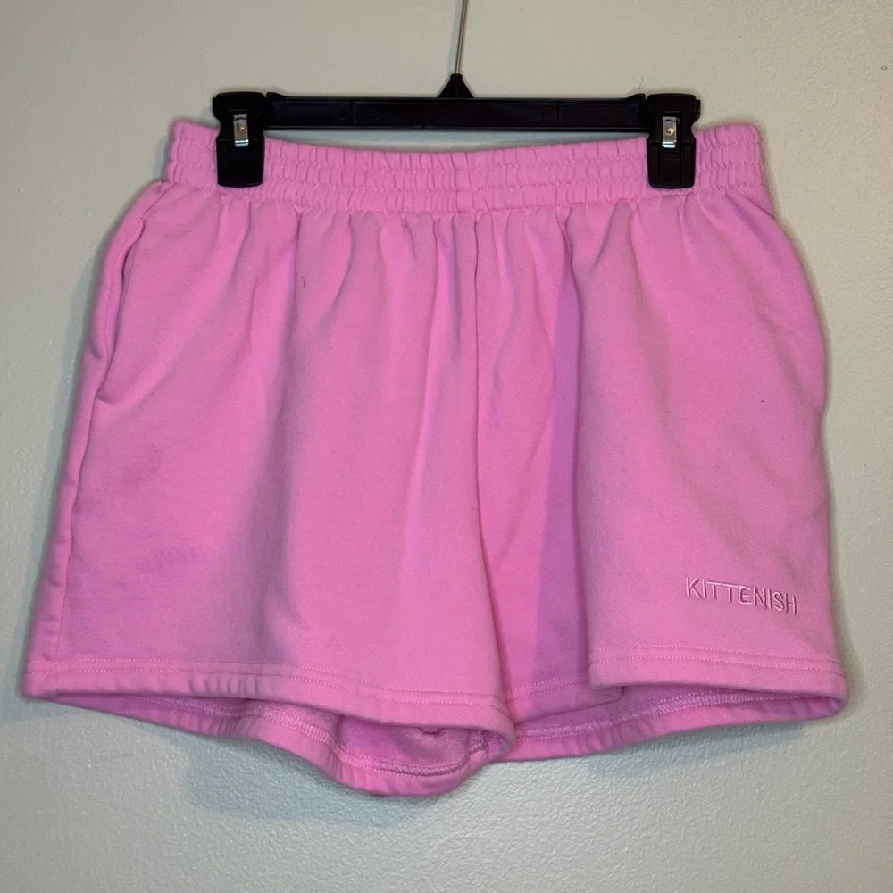 Kittenish Pink Lounge Set Cropped Zip Hoodie &‎ Shorts S/M